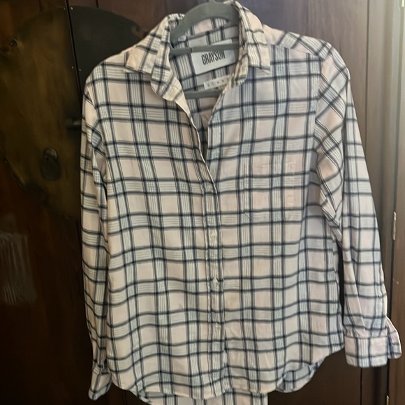 Grayson long sleeve plaid pink, blue and white. - Picture 3 of 7